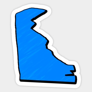 Bright Blue Delaware Outline Sticker